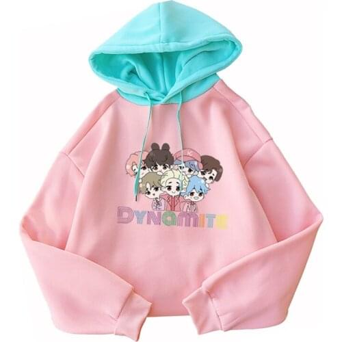 Women Casual Hoodies Harakuju Pink Cartoon Print Hooded Sweatshirts 2021 Summer Plus Size Kawaii Cute Sweet Pullover Clothing