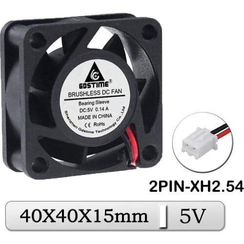 1pcs Gdstime DC 5V 40x40x15mm 40mm Brushless DC Axial Cooling Radiator Fan 40mmx15mm 4cm 3D Printer Exhaust Mini Cooler Fan