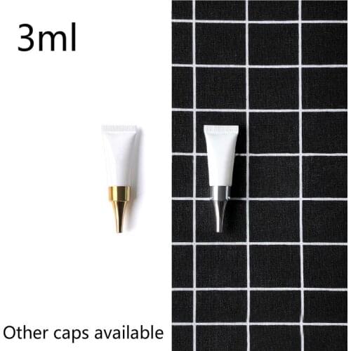 10pcs 3g Plastic Squeeze Tube Empty 3ml White Cosmetic Container Lotion Eye Cream Refillable Small Soft Bottle Free Shipping
