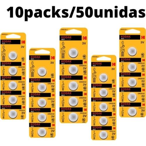 10 packs-50PC Kodak Piles Bouton Ultra Lithium CR2032 3V Calculator, Watch, Remote,Camera, batterie term UK, send free