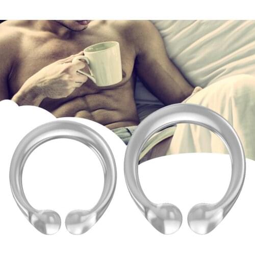 OLO 2Pcs Men Foreskin Corrector Soft Silicone Ejaculation Delay Resistance Ring Sex Delay Ring Daily / Night