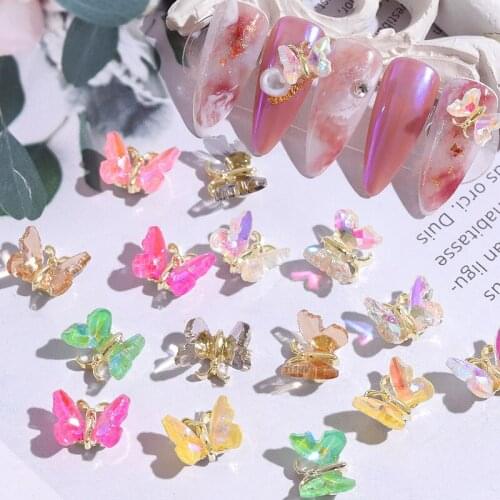 2021 Butterfly Jewelry Stickers Nails Decorations Fashion Crystal Insect Foil for Nail Design Cute Art Accessories for Manicure
