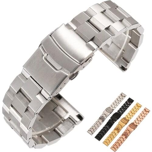 HQ 18mm 20mm 22mm 24mm Width Stainless Steel Band for Samsung Gear Sport S2 S3 Galaxy 42mm 46mm Watch Strap Metal Wristband