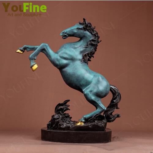 Bronze Horse Sculpture Bronze Horse Standing Statue Animal Sculptures Bronze Statue With Marble Base For Garden Home Decor