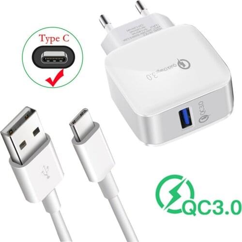 9V 3A Fast Charger USB Plug Adapter Type C Micro Cable For Samsung Galaxy S20 FE S10 S8 S7 S4 A7 A5 M31S A51 A71 A50 Note 20 4