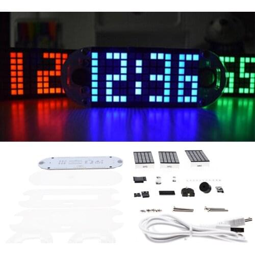 DS3231 Digital LED Dot Matrix Alarm Clock Kit Touch Key Precision Matrix diy electronic kit
