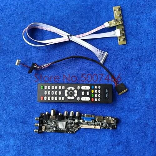 For HB156WX1-100/200/500/600 panel DVB digital VGA USB AV TV 3663 universal LVDS 40-Pin 1366*768 LCD Controller board Kit