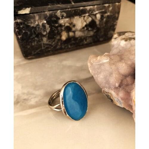 Dr Stone Natural Stone Women 'S Agate Stone adjustable Ring AHL29 439391304