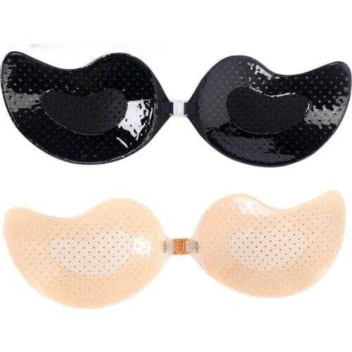 Breathable Mango Invisible Bra, Front Closed Self-adhesive Silicone Puckering Bra, One-piece Sexy Strapless Nipple Bra