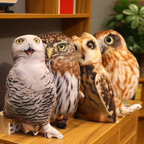 Hot 1pc 50cm Simulation Plush Owl Sleeping Pillows Soft Stuffed Animals Eagle Cushion Sofa Decor Cartoon Bird Toys For Kids Gift