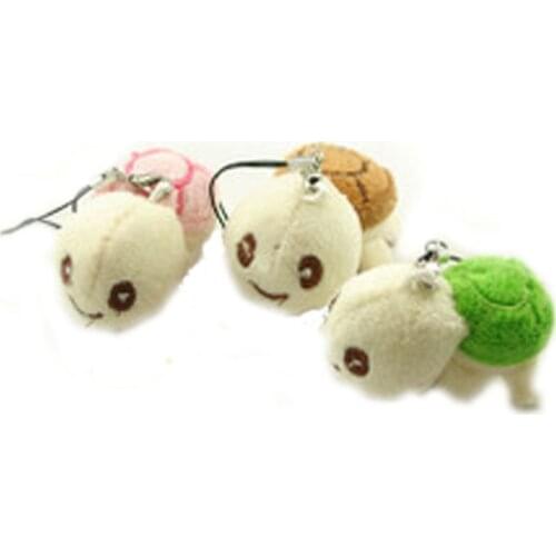 4colors Tortoise Plush Stuffed Toy Doll 4cm Small Toys String Toy Key Chain Doll Stuffed Wedding Bouquet Doll Toy