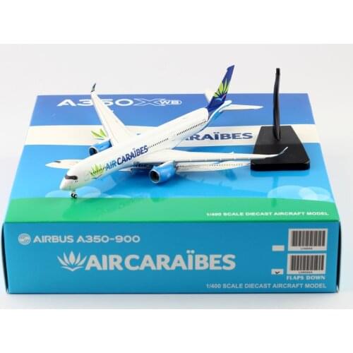 1:400 Alloy Collectible Plane Gift JC Wings LH4044A Air Caraïbes Airbus A350-900 Diecast Aircarft Jet Model F-HHAV Flap Down