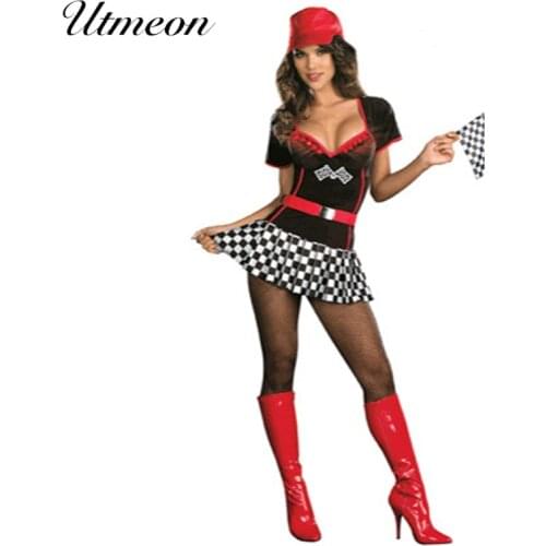 Halloween Costumes For Womens Speed Race Girl Costume Light Up Racer Car Driver Girls Sport Cosplay Costume