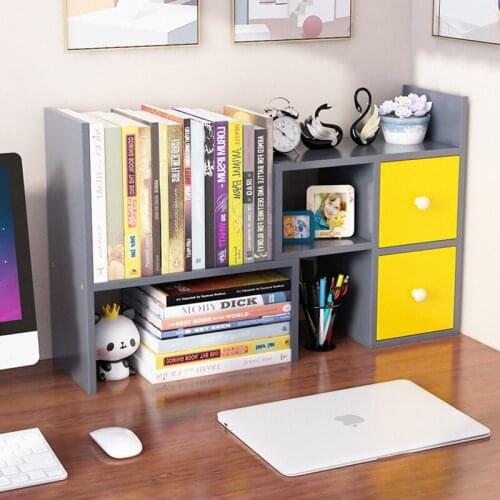 Small Desktop Book Shelves Simple Multi-layer Storage With Drawers Kids Retractable Storage Furniture Office Desk Bookshelf