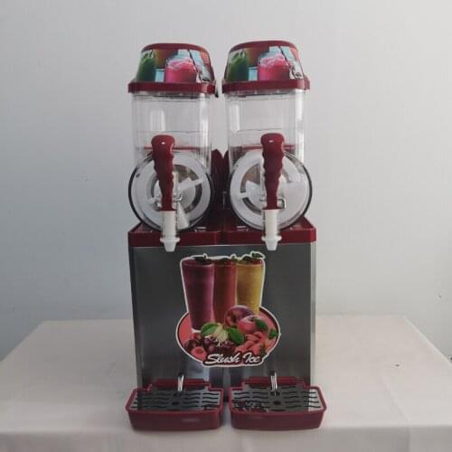 Double Tank Slush Machine 12L*2 Commercial Snow Melting Machine 850W Cold Drinking Dispenser 220V
