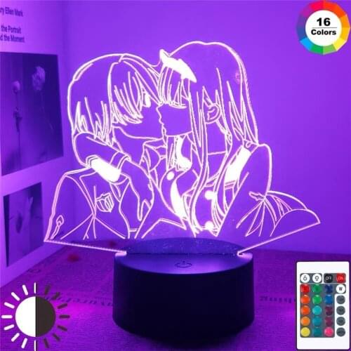DARLING In The FRANXX Acrylic Stand Figure Model 3D LED Lamp ZERO TWO 002 Action Figures LED Night Light Desktop Decoration Gift