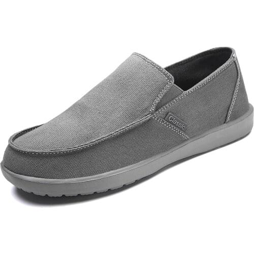 2021 New summer canvas men shoes breathable casual driving shoes slip easy to wear mens flat shoes soft big size loafers