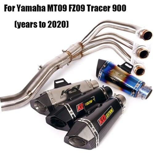 Full Exhaust System 51mm Escape Muffler Tip With Silencer Front Header Tube Connect Link Pipe For Yamaha MT09 FZ09
