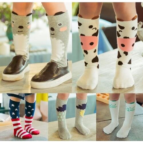 Cartoon Cotton Baby Socks Non-slip Cute Knee High Leg Warm Unisex Newborn Socks