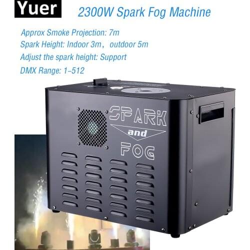 Newest 2300W Spark Fog Machine Perfectly Combines Fog Machine And Spark Machine DMX DJ Disco Wedding Cold Firework Machine