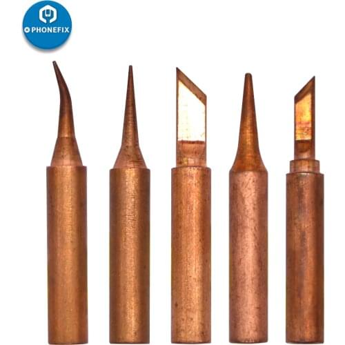 PHONEFIX 5pcs 900M Pure Copper Soldering Tips BGA Soldering Iron Tips For Mobile Phone Tablet Motherboard Repair Tools