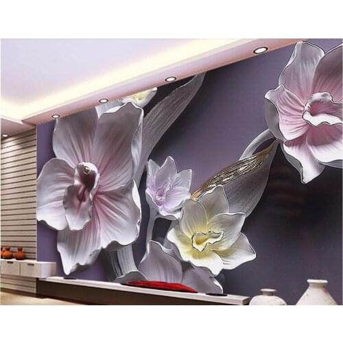 Custom Photo Wallpaper Frescoes 3D Floral Embossed Background Wall Background Walls Floral frescoes papel de parede
