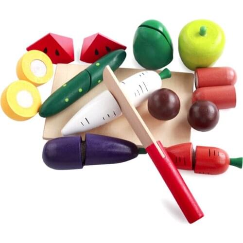 Kid Montessori Education Fruits And Vegetables Cognition Toy Boy Girl Kitchen Vegetables And Fruits Chopping Vegetables Toy
