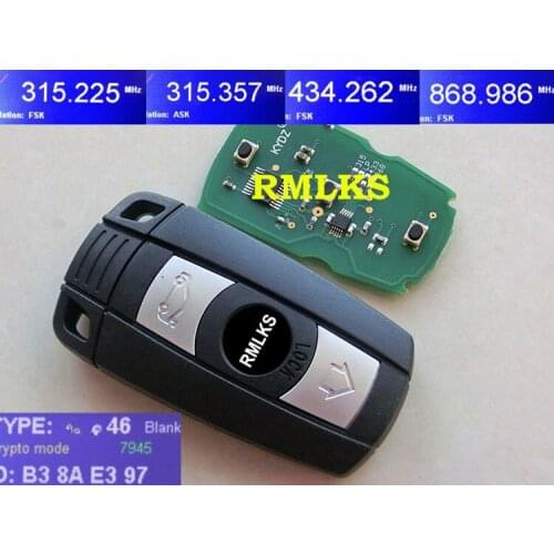RMLKS Remote Car Key For 3 Button Smart Card With HU92 Uncut Blade FSK 315mhz 433MHZ 868MHZ ASK315MHZ PCF7945 Chip CAS System