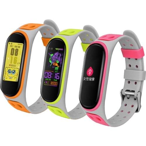 Silicon strap for xiaomi mi band 4 miband 6 5 4 3 Soft TPU smart Wristband replacement sport straps for mi band 5 bracelets