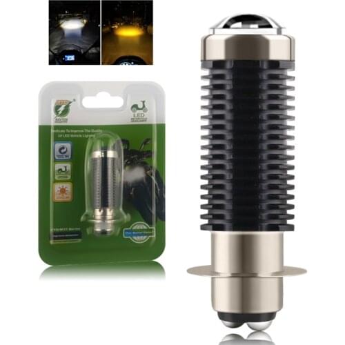 P15D motorcycle LED headlight bulb RTD super dot white yellow high beam P15D T19 motorcycle LED driving light