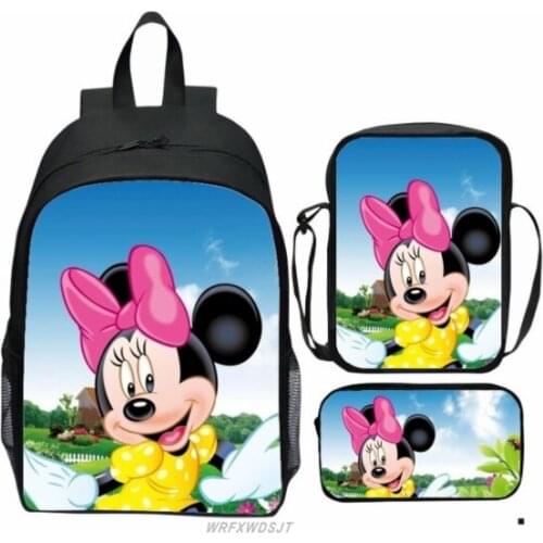 Disney Mickey Mouse Minnie Cartoon pattern schoolbag 1-6 grade primary school childrens cartoon reflective lightening Backpack