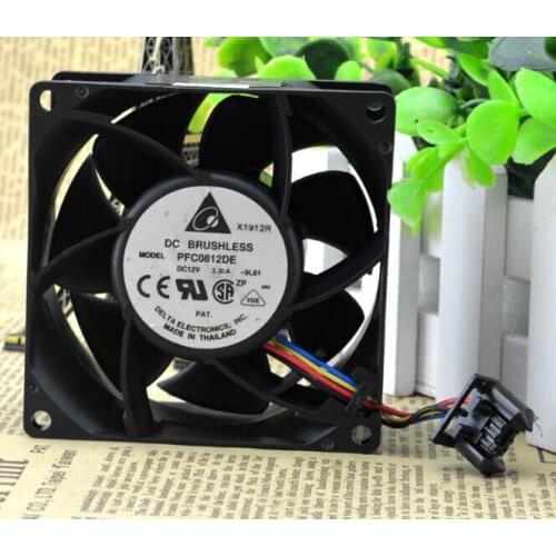 PFC0812DE 8CM 12V 3.30A 80*80*38 delta 4 line PWM large volume booster fan violence