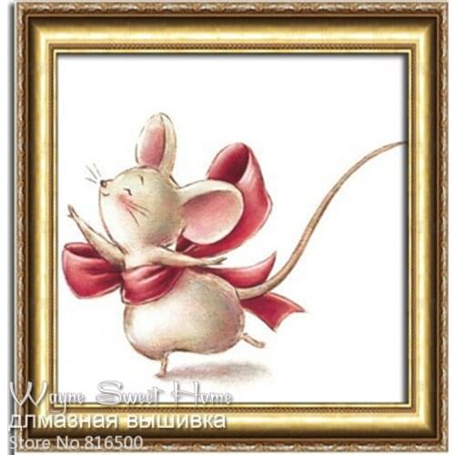 5D DIY Diamond Painting Cartoon Cross Stitch round Diamond Embroidery Mosaic Pattern Dancing Mouse Hobby And Craft Needlework