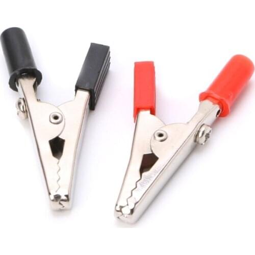 63HA 10X Insulated Crocodile Clips Plastic Handle Cable Lead Testing Alligator Clamps