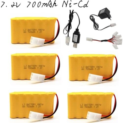 7.2v 700mAh Ni-Cd Battery and Charger For Remote Controul toys lighting secuity faclities 7.2v Battery Pack For RC Toys Cars