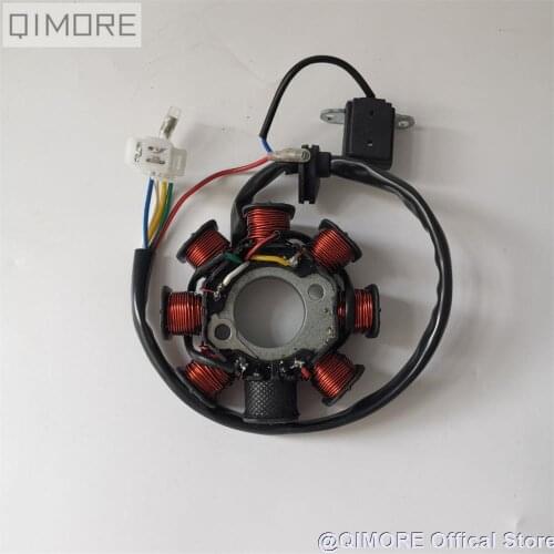 8 pole 5 wire AC fired magneto stator for Scooter Moped ATV Go Kart 139QMB 1P39QMB 147QMD GY6 50 60 80 cc