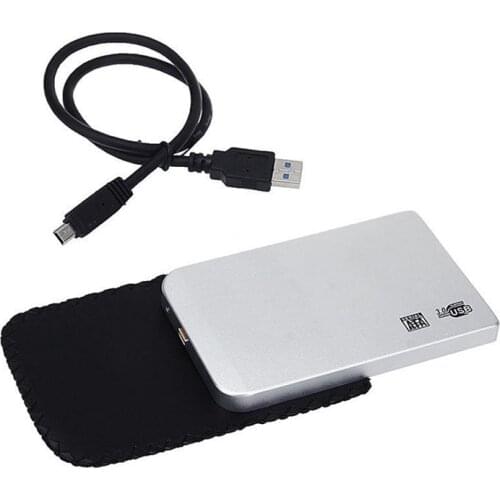Aluminium 2.5" USB 3.0 SATA HDD Hard Drive Disk External Case Enclosure Silver
