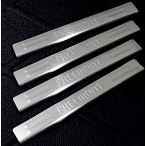 Free shipping Car styling stainless steel scuff plate welcome pedal door sill cover trim 4pcs fit for 2013-2015 fiat freemont