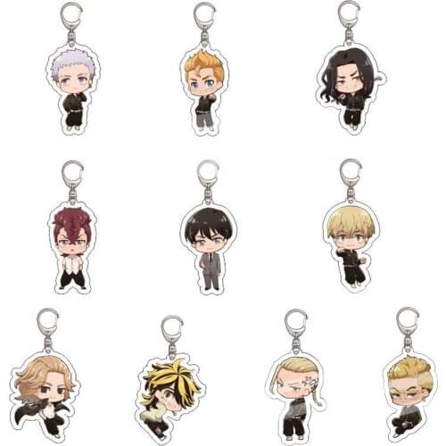 Tokyo Revengers Anime Figure Keychain Draken Baji Keisuke Acrylic Anime Pendant Accessories Action Toy Figure Toys for Children