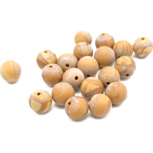 Natural Stone Beads Matte Brown Wood Grain Loose Beads for Jewelry Making 8mm Bracelet Accessories