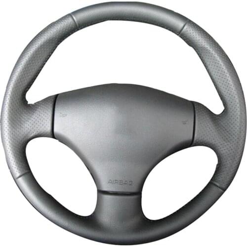 Car Steering Wheel Cover For Peugeot 206 1998-2005 206 SW 2003-2005 206 CC 2004 2005 Customized Steering Wrap Microfiber Leather