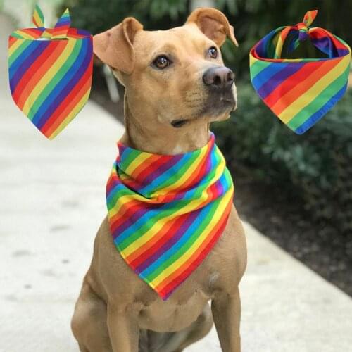 Color Dog Bandanas Collar for Large Dogs Cotton Pet Triangle Summer Outdoor Dogs Pets Accessories Stripe Pet Supplies for Puppy