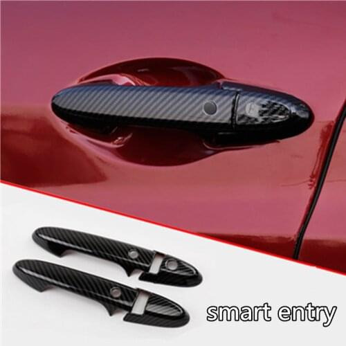 For Honda Vezel HRV 2015 2016 2017 2018 2019 Black Carbon Fiber Style Door Handle Cover Bezel Trim HR-V