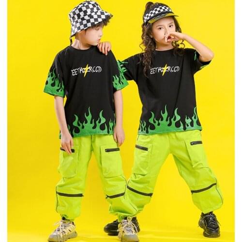 Children Kids Hip Hop dancing Clothing Tshirt Jogger pants Girls Boys Jazz Dance Costume Ballroom Clothes Street Wear Outfits
