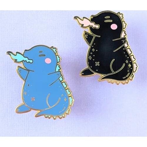 Kawaii Dragon Dinosaur Gojiras Brooch Pins Enamel Metal Badges Lapel Pin Brooches Jackets Fashion Jewelry Accessories