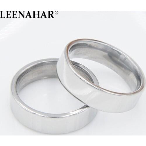 8mm High Polished Stainless Steel Ring Blank Flat Surface Wedding Band Fashion Men Women Simple Titanium Plain Rings Wholesale