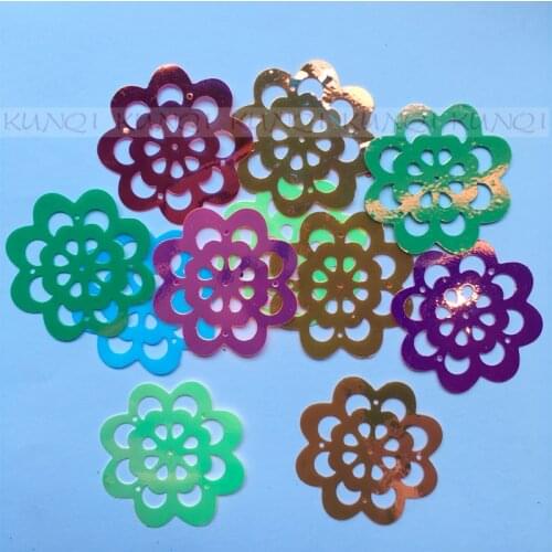 Hot !! 150pcs/Lot 36mm Flower Sequins Paillettes Sewing,Wedding Craft,Women Kids DIY Garment Accessories Mix Colors