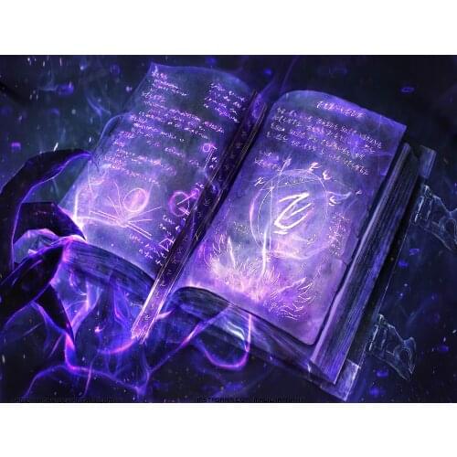 JMINE Div 5D Purple Magic Book Full Diamond Painting cross stitch kits art High Quality Cartoon 3D paint by diamonds