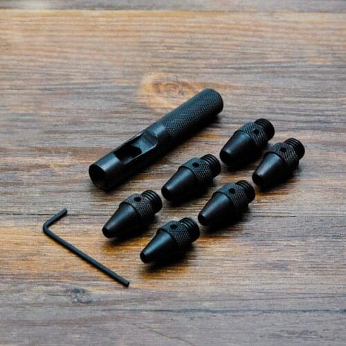 6in2 Leather Hole Puncher Set Leather Craft Tack Tool Cutters Handmade Leather Accessorie with Replacement Head 4.8-7.8mm