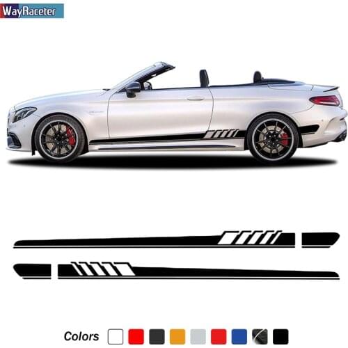 Edition 1 Side Stripes Skirt Stickers Decal For Mercedes Benz C Class W205 C63 AMG C43 A205 C205 S205 C200 C300 C350 Accessories